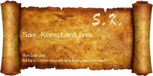 Sax Konstantina névjegykártya